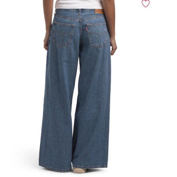 NEW LEVIS Baggy Dad Wide Leg Cause And Effect Jeans in Medium Indigo 1225 2t7 - Picture 6 of 7